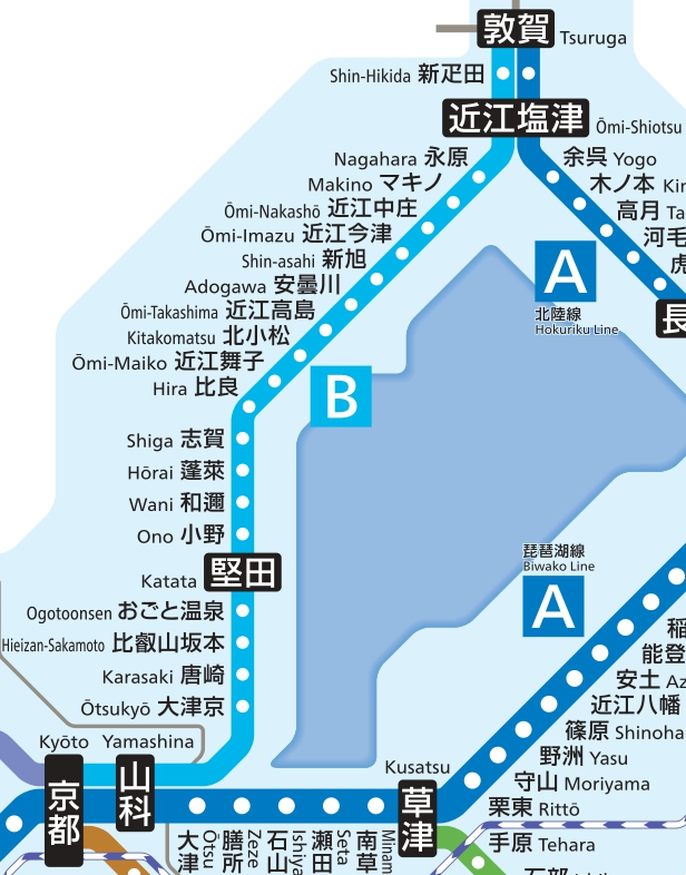 湖西線エリア範囲の境界地図